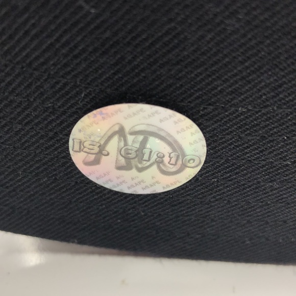 Agape Headwear Men’s Fitted Black Hat Cap size 7 1/2 - Picture 3 of 4